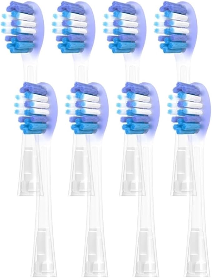 Toothbrushes HeadCompatible for Usmile All Series Y1S/Y4/U1/U2/U3/P1/P4 Sonic Electric Toothbrush Soft Clean Nozzles(8 Hyaline White)
