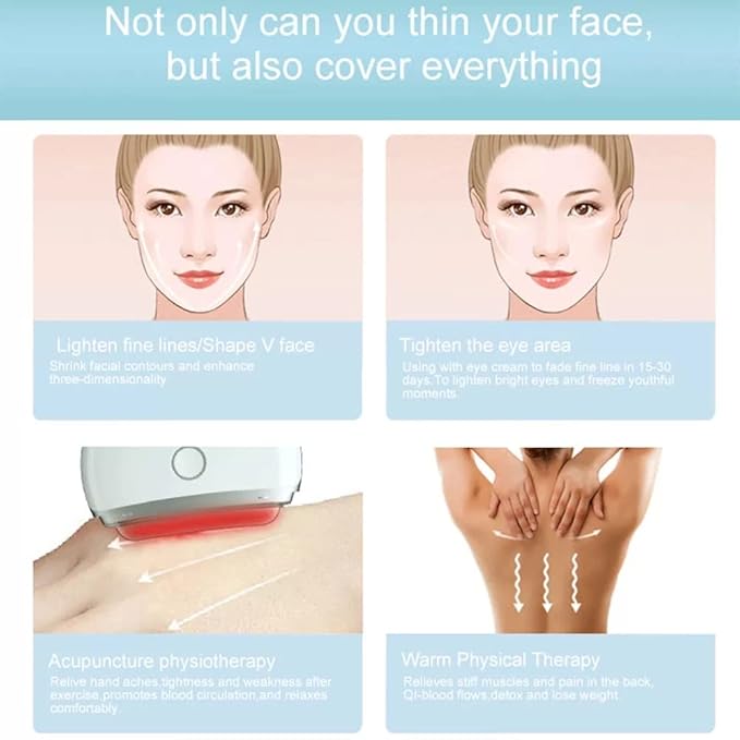Electric Gua sha with Manually Gua Sha Facial Body Sculpting Gua Sha Massager Anti Aging Facial Beauty Instrument Scraping Massage Beauty Scraping Instrument Hand Scraping Tools (Pink)