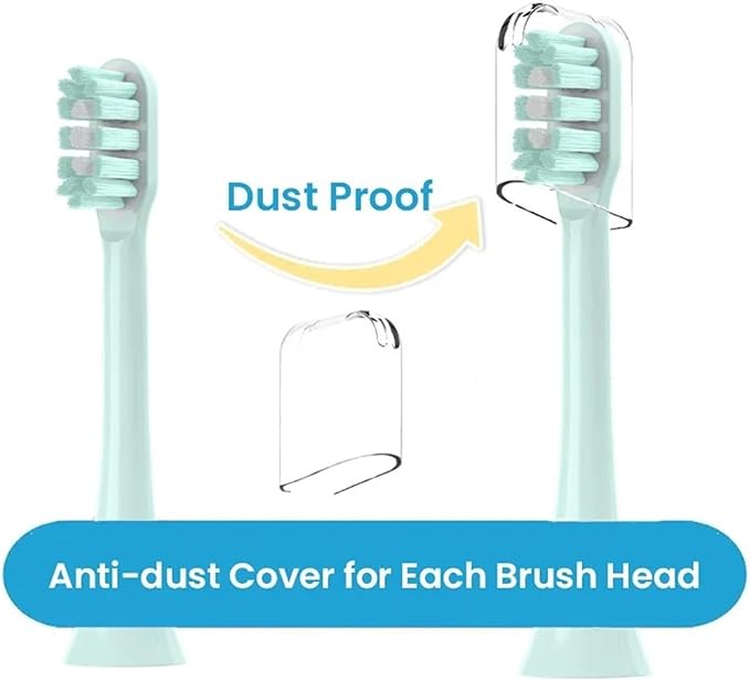 20/50/100PCS Copper Free Replaceable Brush Heads Compatible for X3/X3U/X5 Soft Bristle Mint/VanGo Green Sonic Nozzles No Metal(20MintGreen)