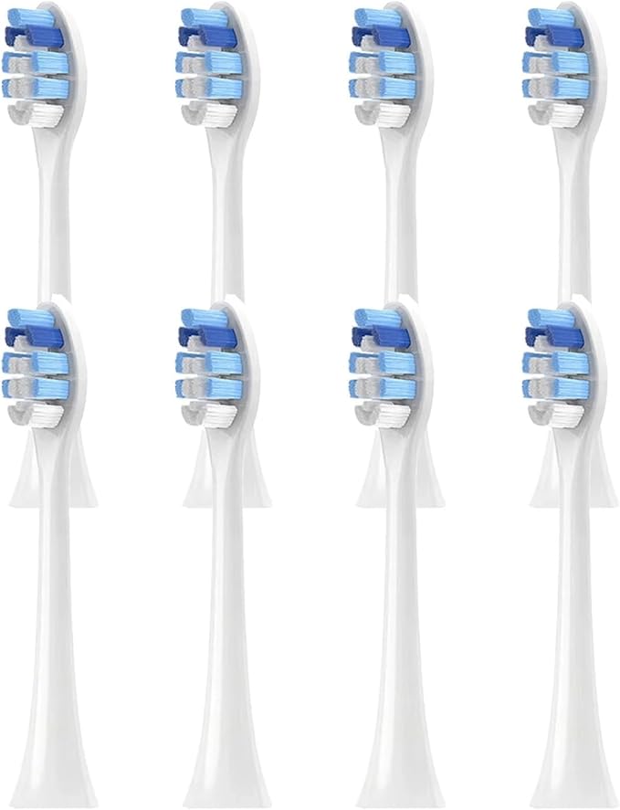 4-16pcs Replacement Toothbrush Heads Compatible with Brush with Cover Soft Bristles(8pcs White)