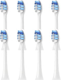 4-16pcs Replacement Toothbrush Heads Compatible with Brush with Cover Soft Bristles(8pcs White)