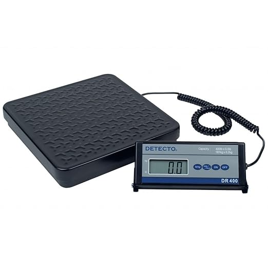 Detecto DR400 Portable Digital Receiving Scale12 x 12 400 lb. Capacity