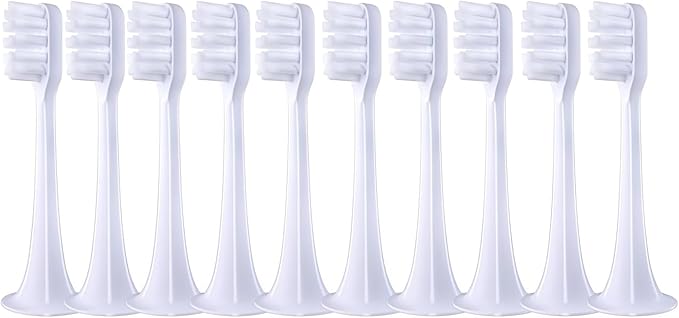 Replacement Brush Heads Compatible with Mijia T300 Replacement Electric Toothbrush Heads Nozzles Clean Protect Soft Bristle(10pcs White)
