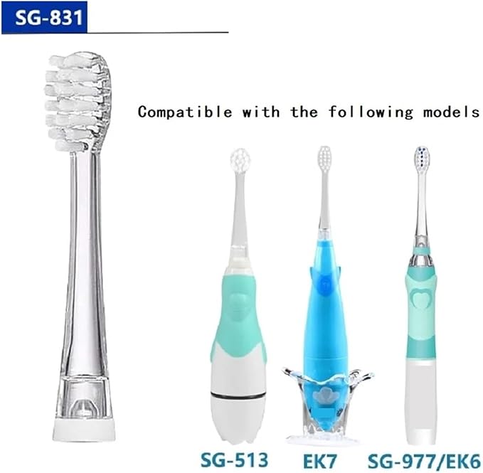 4/8/12/16 Pcs SG-831 Ultral Soft Bristle Replaceable Brush Heads Compatible for SG977/EK6/EK7/SG513 Electric Toothbrush Head(16 Pcs)