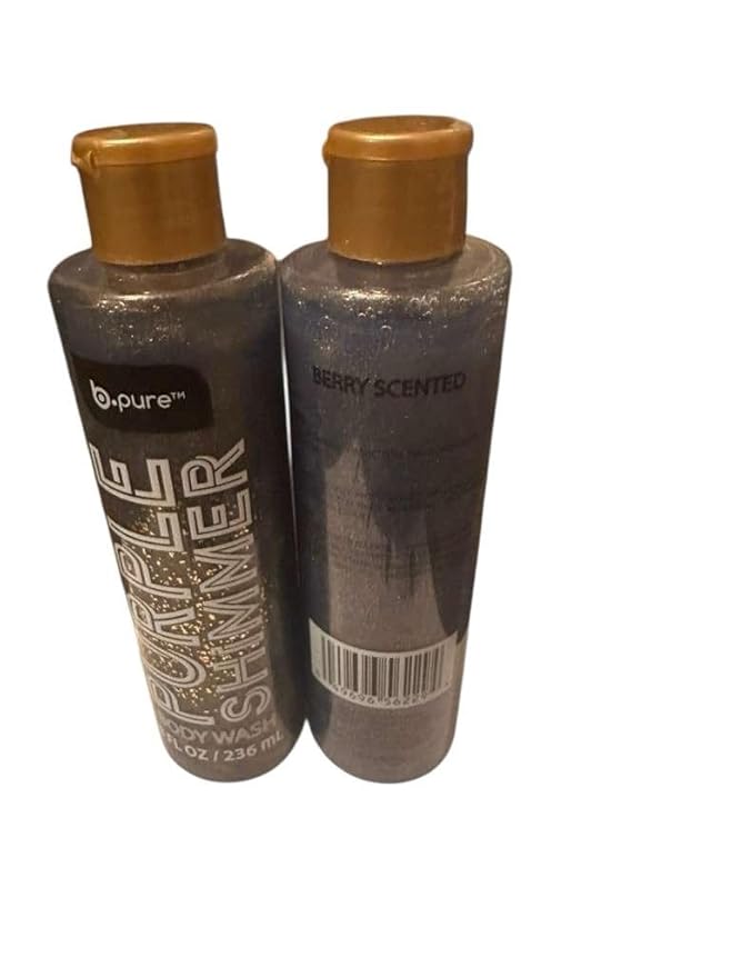Purple Shimmer Gel Body Wash with Gold Glitter 8 Fl Oz 236 ml