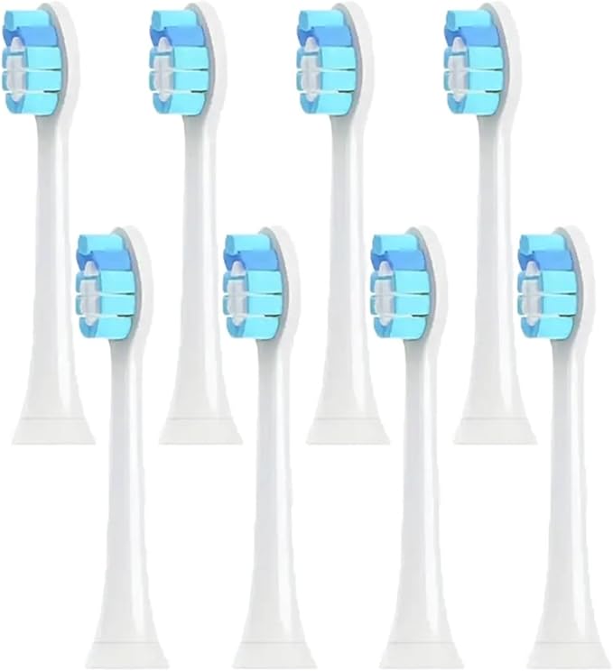 8pcs Replacement Toothbrush HeadsCompatible For Philips Sonicare Electric Toothbrush Brush Head 1100 2100 4100 5100 5300 6100 7500(8pcs Blue)