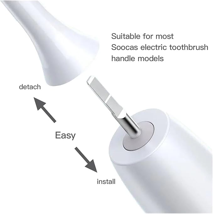 12pcs Replacement Brush HeadsCompatible for SOOCAS X3U/X3Pro/X5/V1/D2/D3 Bristle Electric Toothbrush Sealed Packed(SHUSHI-BK-12PCS)