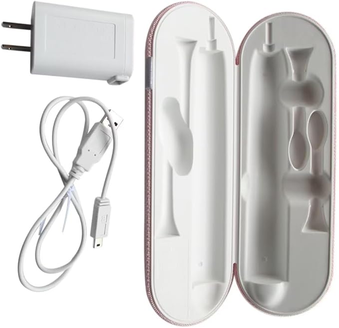 Travel Charger Case w/AC Charer+USB Cable 2023 New HX9210 HX9200 Replacement for Philips Sonicare DiamondClean HX9340 HX9350 HX9382/HX9342/HX939L Toothbrushes(Pink)