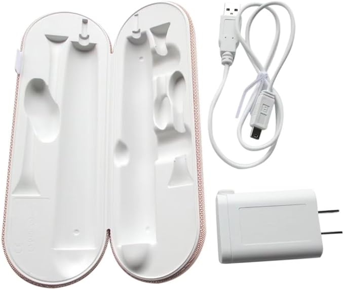 HX9210 Travel Charger Case w/AC Charger+USB Cable Replacement for Philips Sonicare DiamondClean Sonic Toothbrush HX9382HX9372HX9362HX9360(Gold)