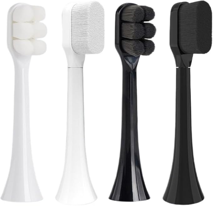 Toothbrush Brush Head Soft Bristle Compatible for Phil Soni HX3 HX6 HX9 Care(FLP-R1-WH4PCS)
