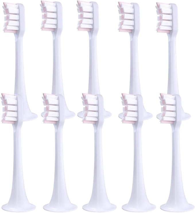 4/10Pcs/Set Compatible ForXiaomi Mijia T300/T500 Replacement Brush Heads Electric Toothbrush Protect Soft Nozzles Bristle(10Pink)