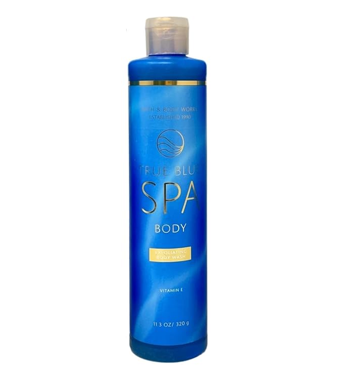 Bath &amp Body Works True Blue Spa 2 Pack Exfoliating Body Wash Bundle with an Aloe Vera Bar Soap - Full Size