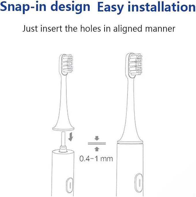 Replacement Toothbrush Heads Compatible for T300/T500/T500C/T700(White blue-20pcs)