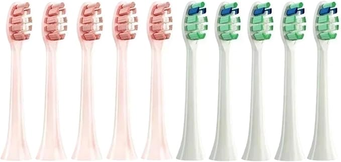 10PCS Replacement Brush HeadsCompatible for Philips HX6930 HX6064 Sonic Electric Toothbrush Vacuum(5White5Pink)