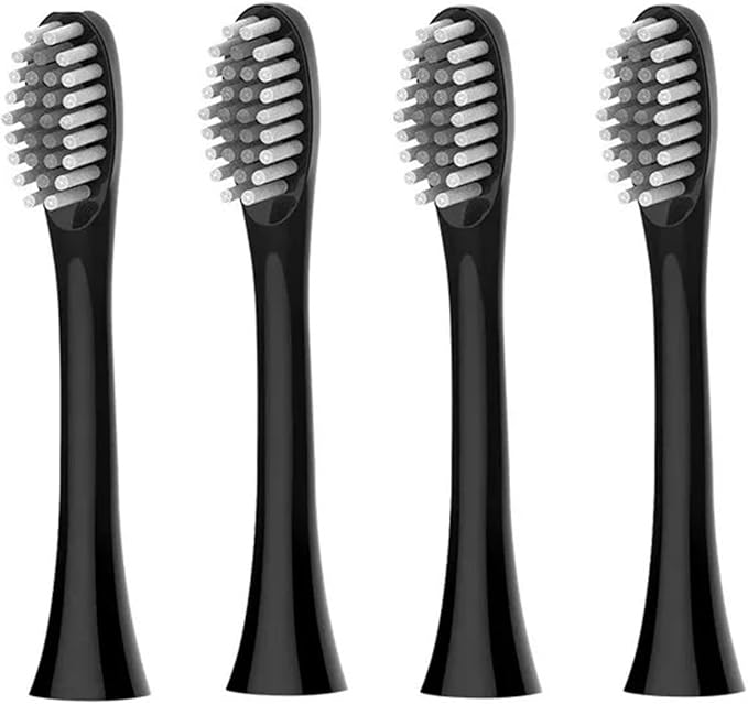 X-3 Toothbrush Replacement HeadsCompatible for X.Q.M. X-3/ZD-X3/ZV80 Sonic Electric Soft Bristles Nozzles(4pcs Black)