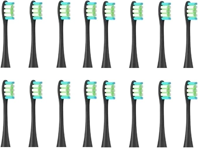 Replacement Brush HeadsCompatibility for Oclean X/X PRO/Air 2 /SE / Z1/ F1(16pcs Black)