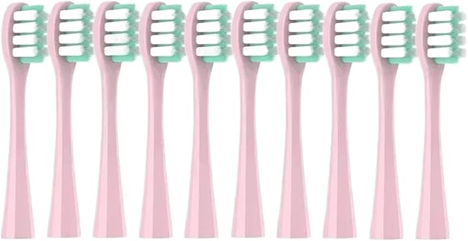10PCS Vacuum Replacement Brush Heads Compatible for Y1S/Y4/U1/U2/U3/P1/P4 Soft Sonic Electric Toothbrush Clean Nozzles(10PrismaticCarePink)