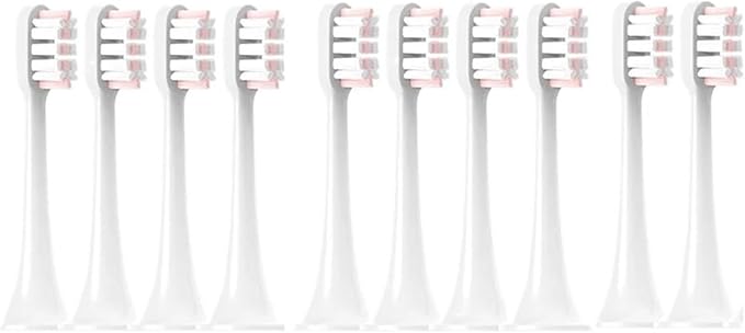 Replacement Brush HeadsCompatible for Xiaomi Mijia T300/T500/T700 for Sonic Electric Toothbrushes(10Pink)