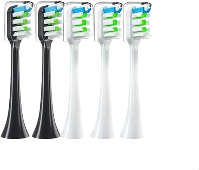 Replacement Brush Heads ForCompatible for Xiaomi SOOCAS X3 X5 V1 X3U 5-10pcs Bristle Electric Toothbrush Sealed Packed(3white 2black)