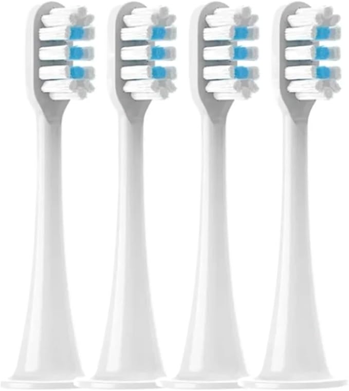 Replacement Brush HeadsCompatible for Xiaomi T300/T500/T700 Sonic Electric Toothbrush Soft Bristle Nozzles with Caps Sealed Package(4White)