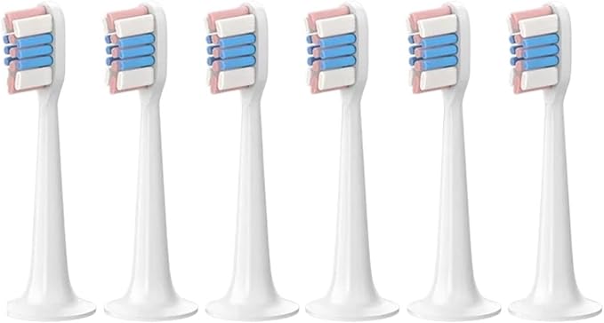 6PCS Replacement Brush Headsz Compatible for XIAOMI MIJIA T300/T500/T700 Sonic Electric Tooth Soft Bristle Caps Vacuum Package Nozzles(Clean PK BU6Pcs)
