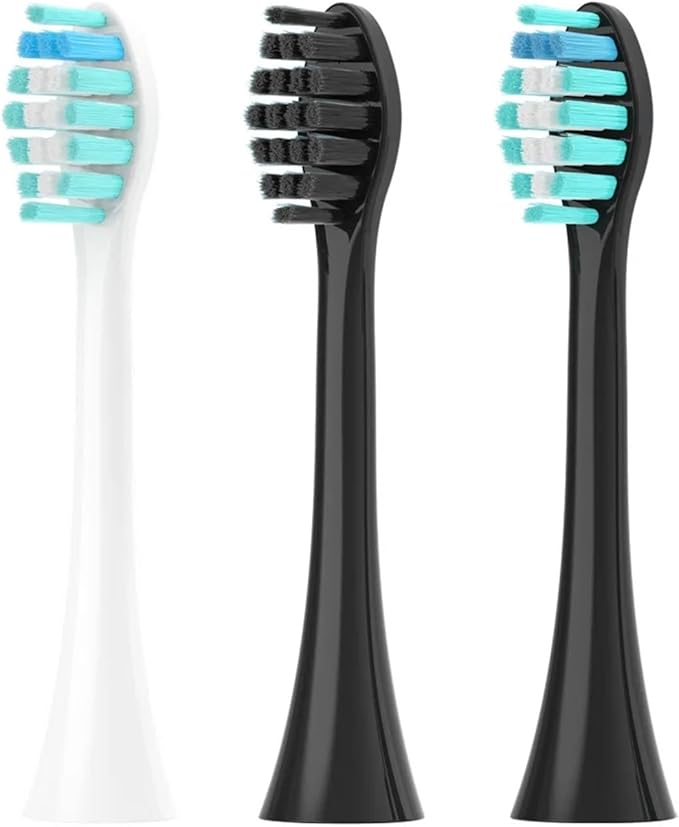 Compatible For Sonicool Electric Toothbrush Head 051B Cleaning Replacement Head DuPont Bristle Replacement Brush Heads Nozzles8/16pcs(8PCS BLACK)