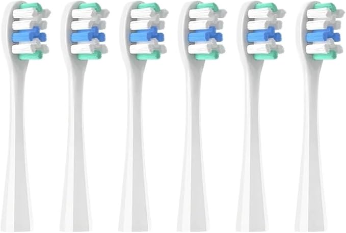 Toothbrushes Head SuitableCompatible for All Models of Usmile Brand Electric Independent Vacuum Packaging(6pcs AngularWhite)