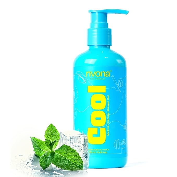 Cool Epsom Muscle Therapy Body Wash with Magnesium (Epsom Salt) Menthol &amp Rosemary Oil | Instant Muscle Recovery Skin Relaxation | Refreshing Scent | 8.81OZ Shower Gel