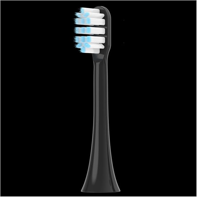 Suitable for Soushi Electric Toothbrush Head Replacement with Copper-grafted Dupont bristles 0.05mm Flexible tip(Black Colorful Soft Hair)