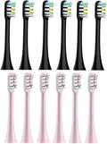 Compatible for 12pcs Replacement Brush Heads for X3 X5 X3U X1 V1 V2 Head with(6pink 6black)