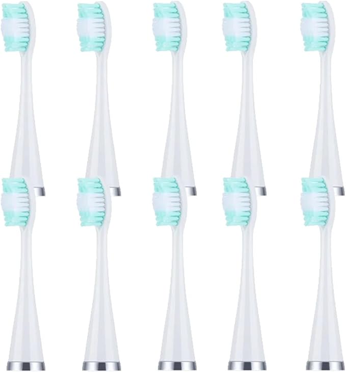 10pcs Replacement Brush Heads Compatible For Sonic Electric Teeth Whitening Device Teeth Cleaner Remove(White)