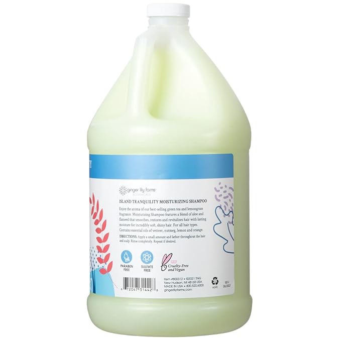 Ginger Lily Farms Botanicals Body Wash + Shampoo + Conditioner Bundle Island Tranquility 1 Gallon Each