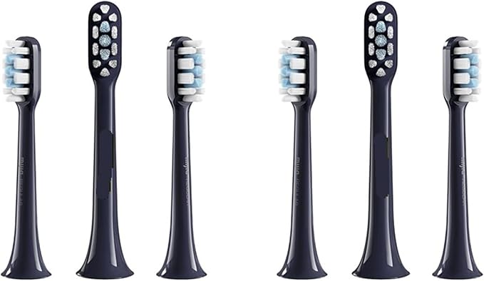 Compatible for 3pcs/6pcs MIJIA T302 Sonic Toothbrush Heads Teethbrush Replacement Oral Hygiene Mi Clean(6pcs Black)