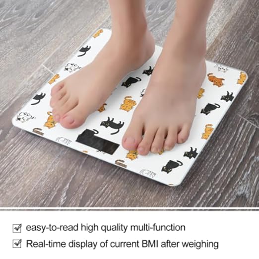 Men's Smart Scale for Body Weight Digital Bathroom Weighing Scale Automatic Switch Energy Saving Scale Compatible with Cute Cats