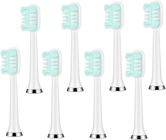 10/8pcs Electric Toothbrush Replacement HeadsCompatible for LC-H156/M07 Smart Tooth Brush Replace Heads(Purple)