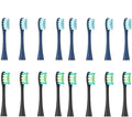 Compatible for Oclean X/X PRO/ Z1/ F1/ One/Air 2 /SE Sonic Electric Toothbrush Replacement Brush Heads Soft Bristle Nozzles Head(8Darkblue-8Black)