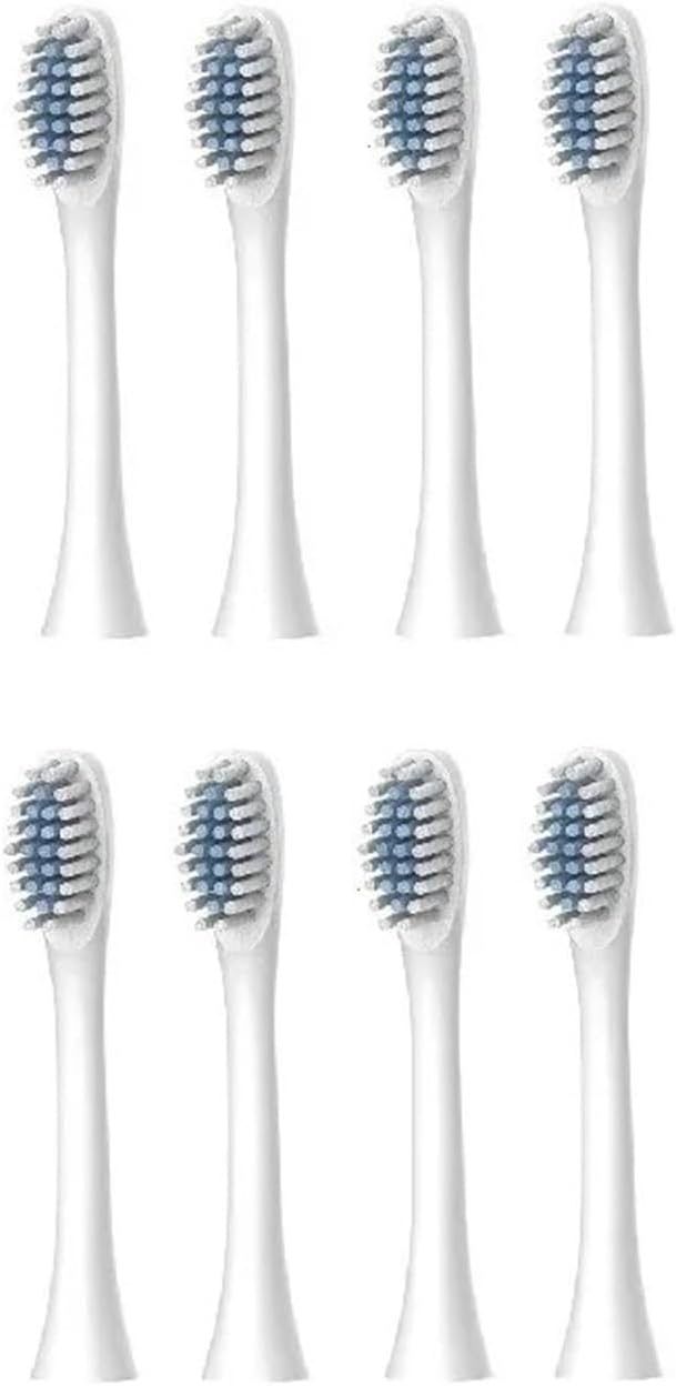 X-3 Toothbrush Replacement HeadsCompatible for X.Q.M. X-3/ZD-X3/ZV80 Sonic Electric Soft Bristles Nozzles(8pcs White)