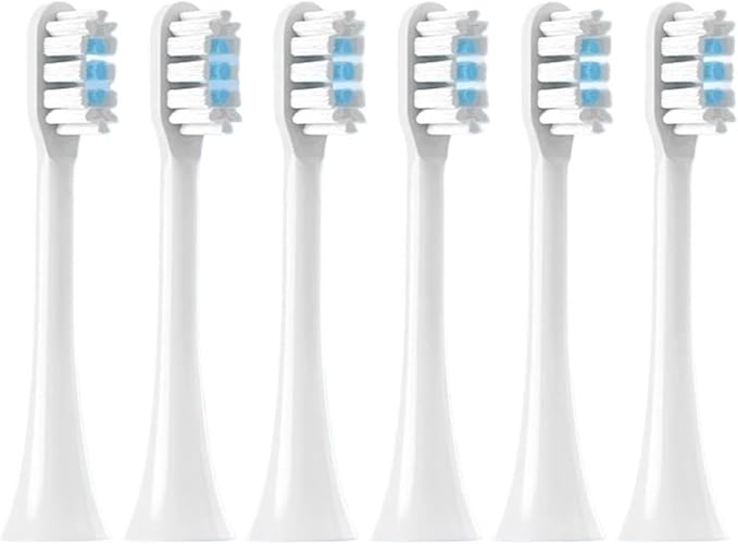 4-30Pcs Compatible for XIAOMI MIJIA T302 Replacement Toothbrush Heads Sonic Electric Vacuum Soft Bristle Brush(T302 White Blue-8pcs)