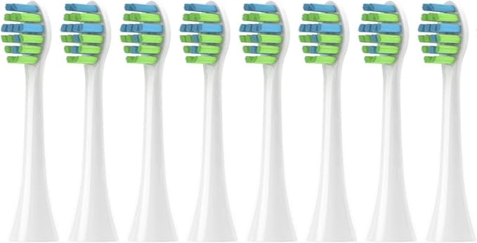 Replacement Brush Heads Compatible for 7AM2M AM101/AM105 Sonic Electric Toothbrush Vacuum Soft Bristle Nozzles8/16PCS(8pcs White)