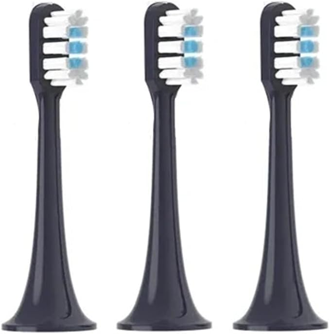 Replaceable Brush Heads Compatible for XIAOMI MIJIA T301 T302 Soft Dupont Clean Bristle WhiteBlue Dark Blue Sonic Nozzles(3 Blue)