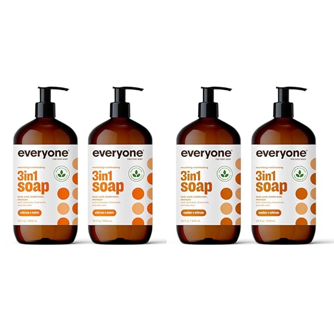 Everyone 3-in-1 Soap Body Wash Bubble Bath Shampoo 32 Ounce (Pack of 2) &amp 3-in-1 Soap Body Wash Bubble Bath Shampoo 32 Ounce (Pack of 2) Cedar and Citrus