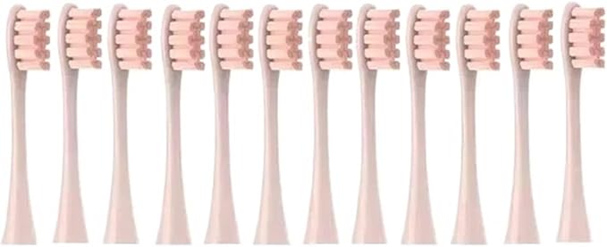 Compatible for X/X PRO/ Z1/ F1/ One/Air 2 /SE Toothbrush Replacement Brush Heads Soft Bristle Clean Nozzles(12Pink)
