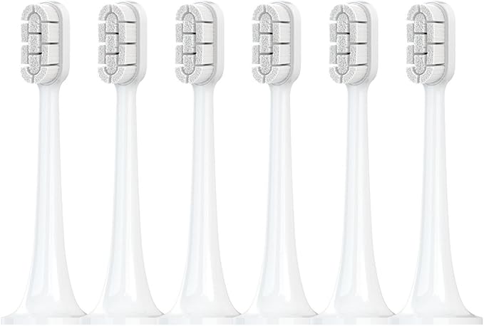 Compatible for with Electric Toothbrush Head T300/T500 Compatible DDYS01SKS/MES601/T700 Replacement MES602/604(Clean WH 6 Pcs)