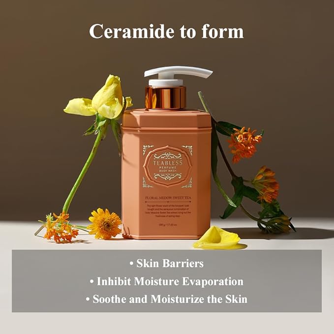 Floral Meadow Sweet Tea Perfumed Body Lotion &amp Body Wash Duo Set Dry Skin &amp Sensitive Skin Daily Hydrating Moisturizer &amp Shower Gel Non-Greasy Jasmine Scent Korean Skin Care