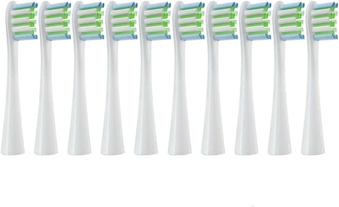 Replacement Brush Heads for Compatible Oclean Flow/X/X PRO/F1/ One/Air 2 Sonic Electric Toothbrush Blue Green Soft Bristle Nozzles(10 White)