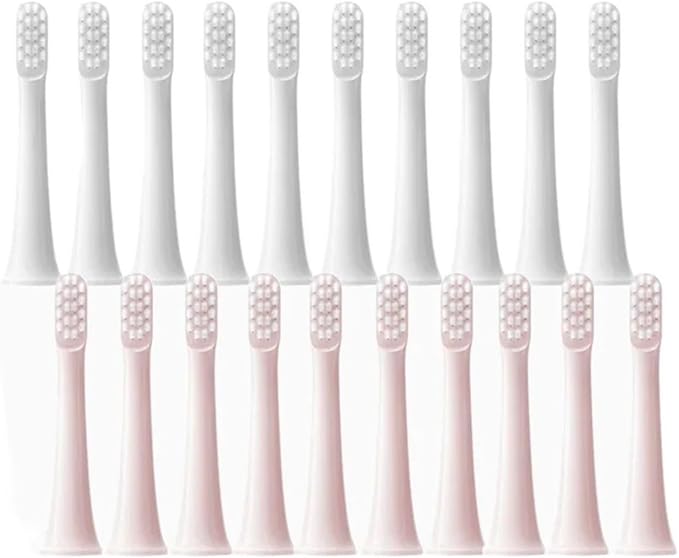 7PCS Soft Sonic Electric Toothbrush Replacement Brush Heads Compatible for XiaoMi Mijia T100 Nozzles(7 White)
