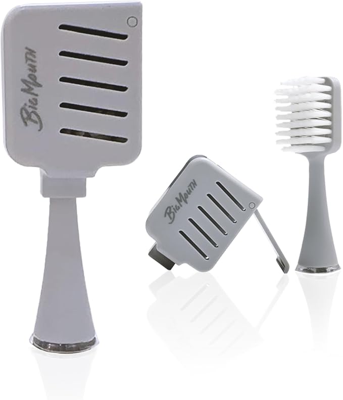 Big Mouth Sonic Electric Toothbrush Replacement Heads – Soft Bristles Wide Brush Head Compatible with Most Sonic Toothbrushes – Includes 2 Replacement Toothbrush Heads + 2 Hygienic Covers