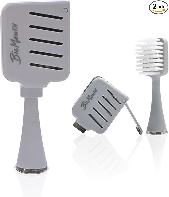 Big Mouth Sonic Electric Toothbrush Replacement Heads – Soft Bristles Wide Brush Head Compatible with Most Sonic Toothbrushes – Includes 2 Replacement Toothbrush Heads + 2 Hygienic Covers