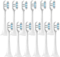 12PCS Replacement Brush HeadsCompatible for XIAOMI MIJIA T300/T500/T700 Sonic Electric Toothbrush Soft Bristle Caps(12WhiteBlue)