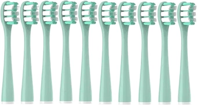 10PCS Vacuum Replacement Brush Heads Compatible for Y1S/Y4/U1/U2/U3/P1/P4 Soft Toothbrush Clean Nozzles(10PureMintGreen)